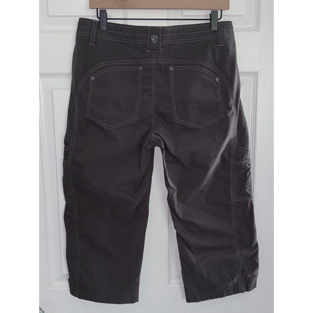 Kuhl Free Range Cargo Capri Pants Size 10 Grey Hiking Outdoor Utility Cropped - Picture 2 of 6